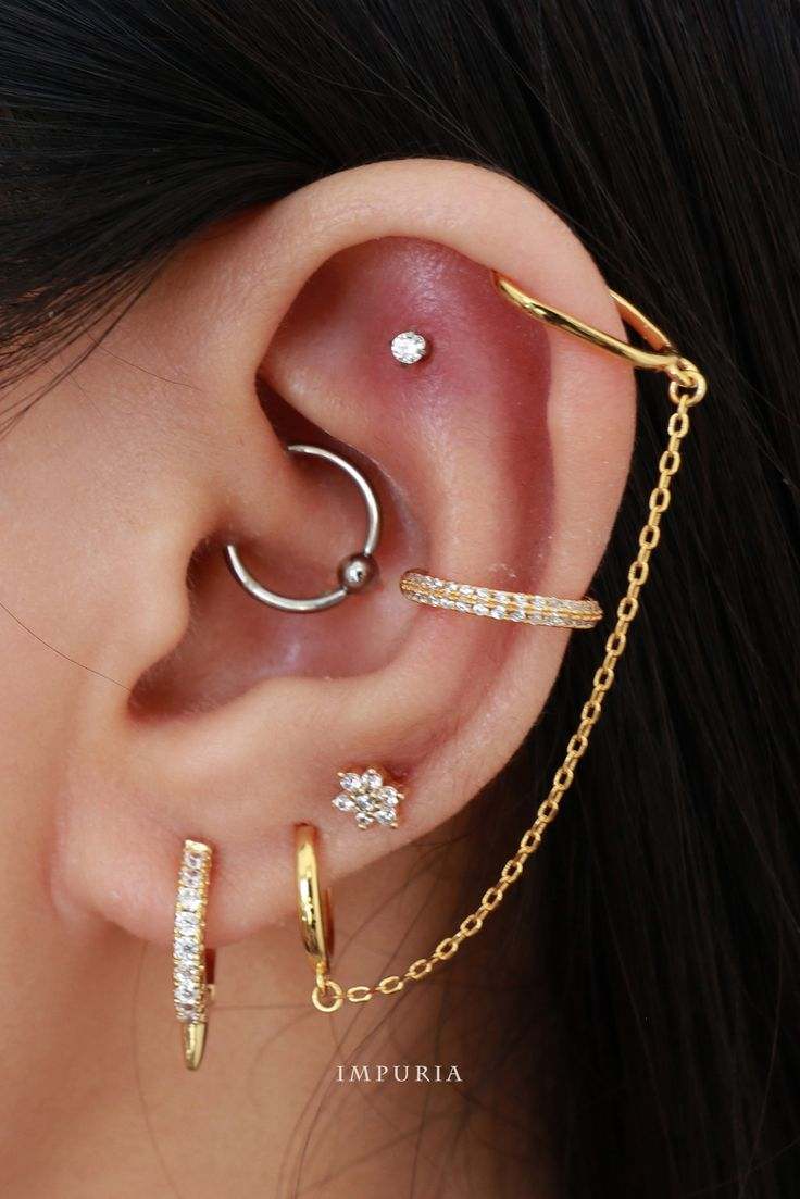 Uncommon Ear Piercing Placement Combination Ideas Flat 