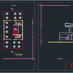 Coffee Shop Floor Plan And Section Dwg Project Free Cad Plan