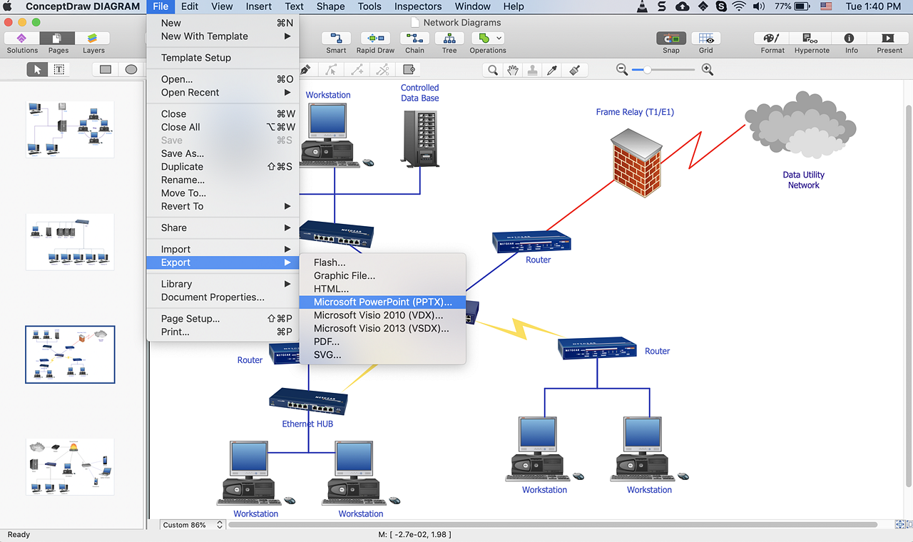 Create PowerPoint Presentation With A Network Diagram 