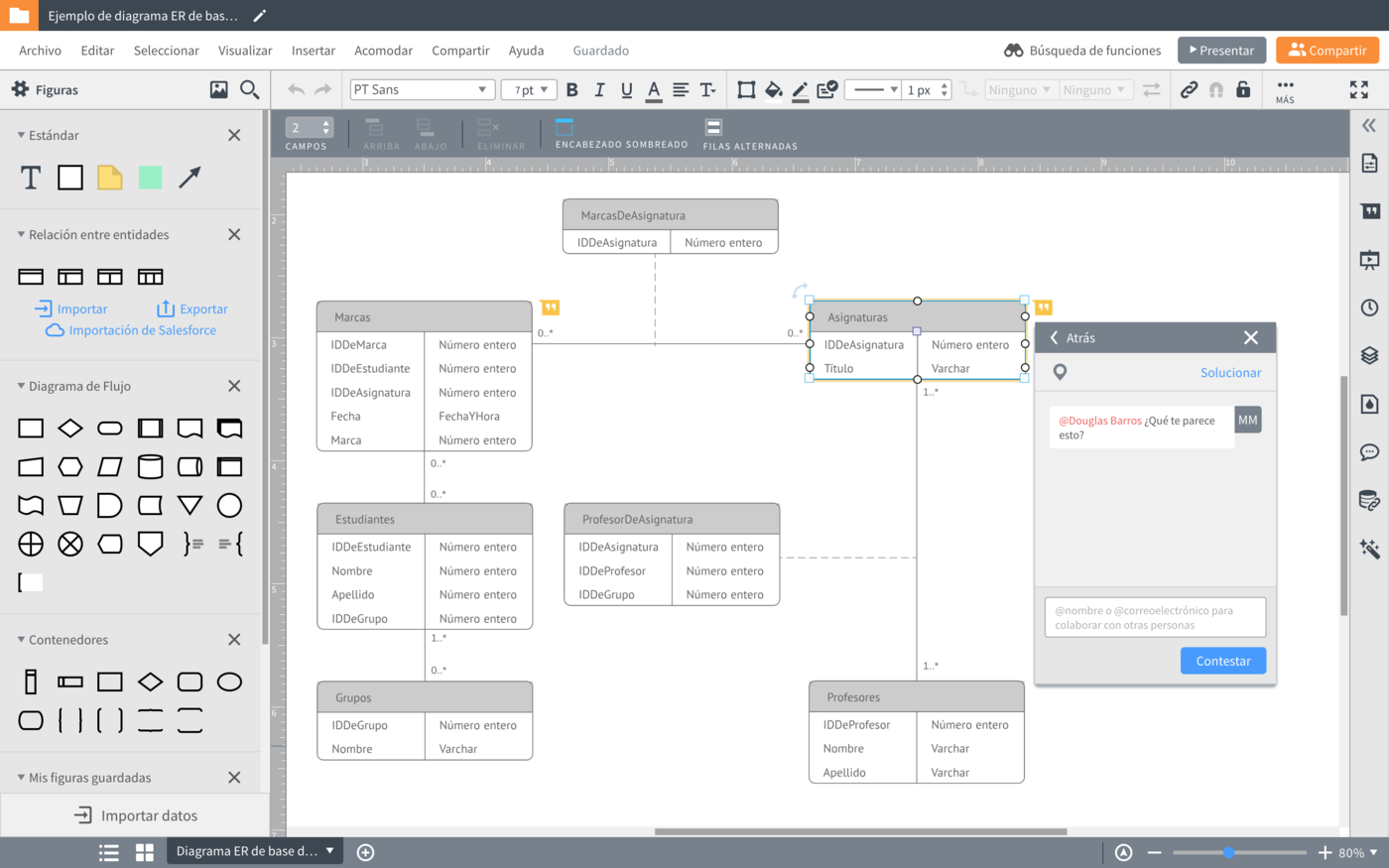 Diagrama De Entidad Relaci n Online Lucidchart