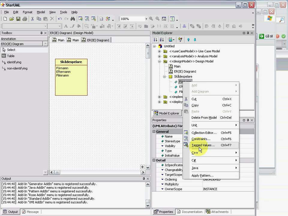 Entity Relationship Diagram In StarUML YouTube