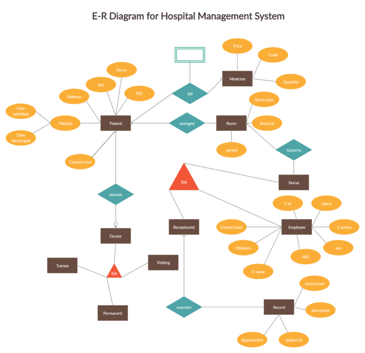 ER Diagram For Hospital Management System With Explanation Pdf