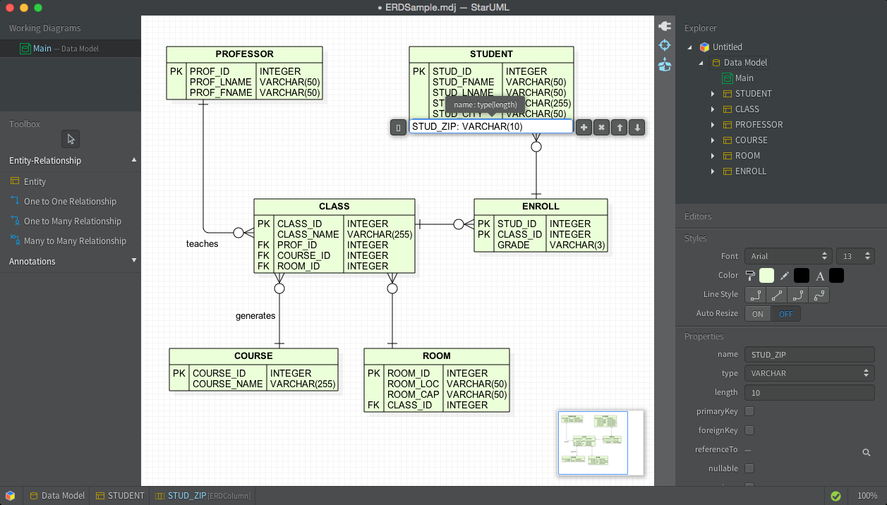 Er Diagram Using Staruml ERModelExample