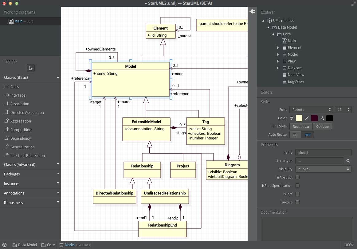 Er Diagram Using Staruml ERModelExample