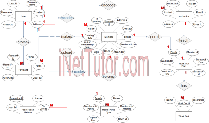 ER Diagram Gym Management System