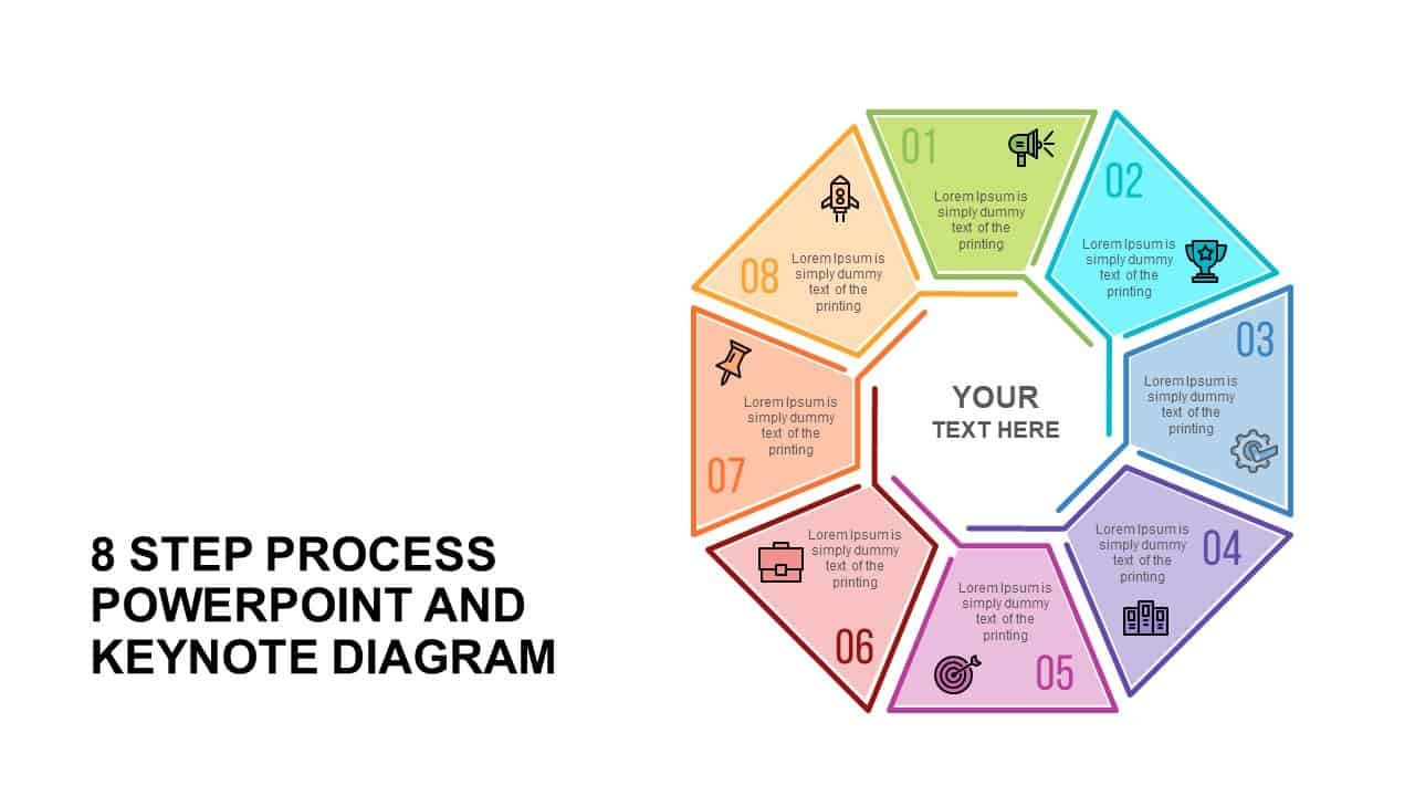 8 Step Process Diagram Template For PowerPoint And Keynote