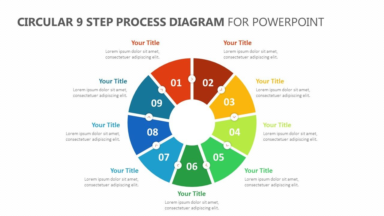 Circular 9 Step Process Diagram For PowerPoint Process Diagram 