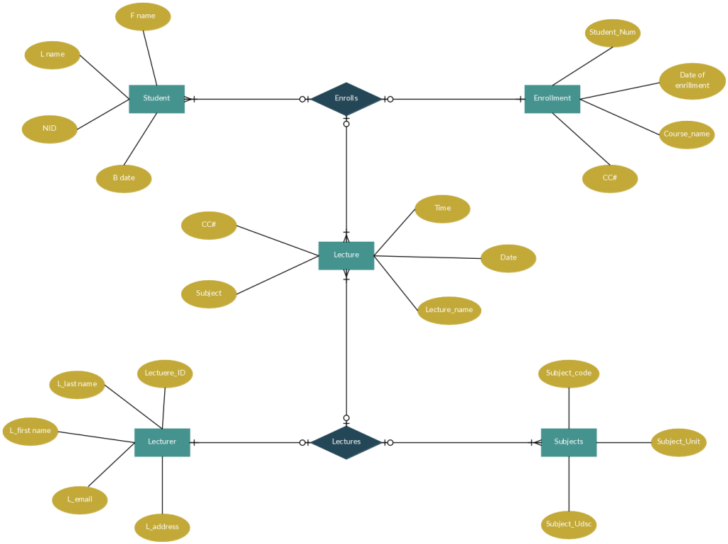 Student Enrollment ER Diagram