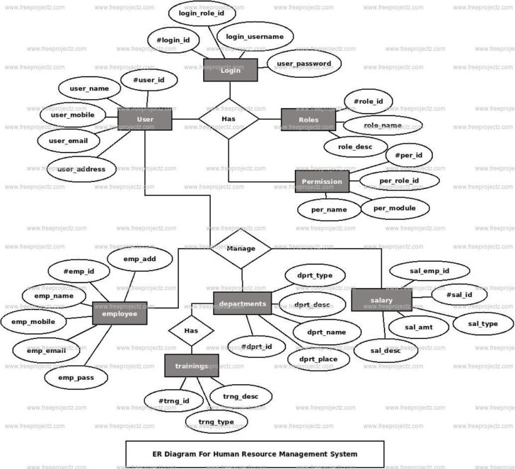 ER Diagram For Human Resource Database Management System