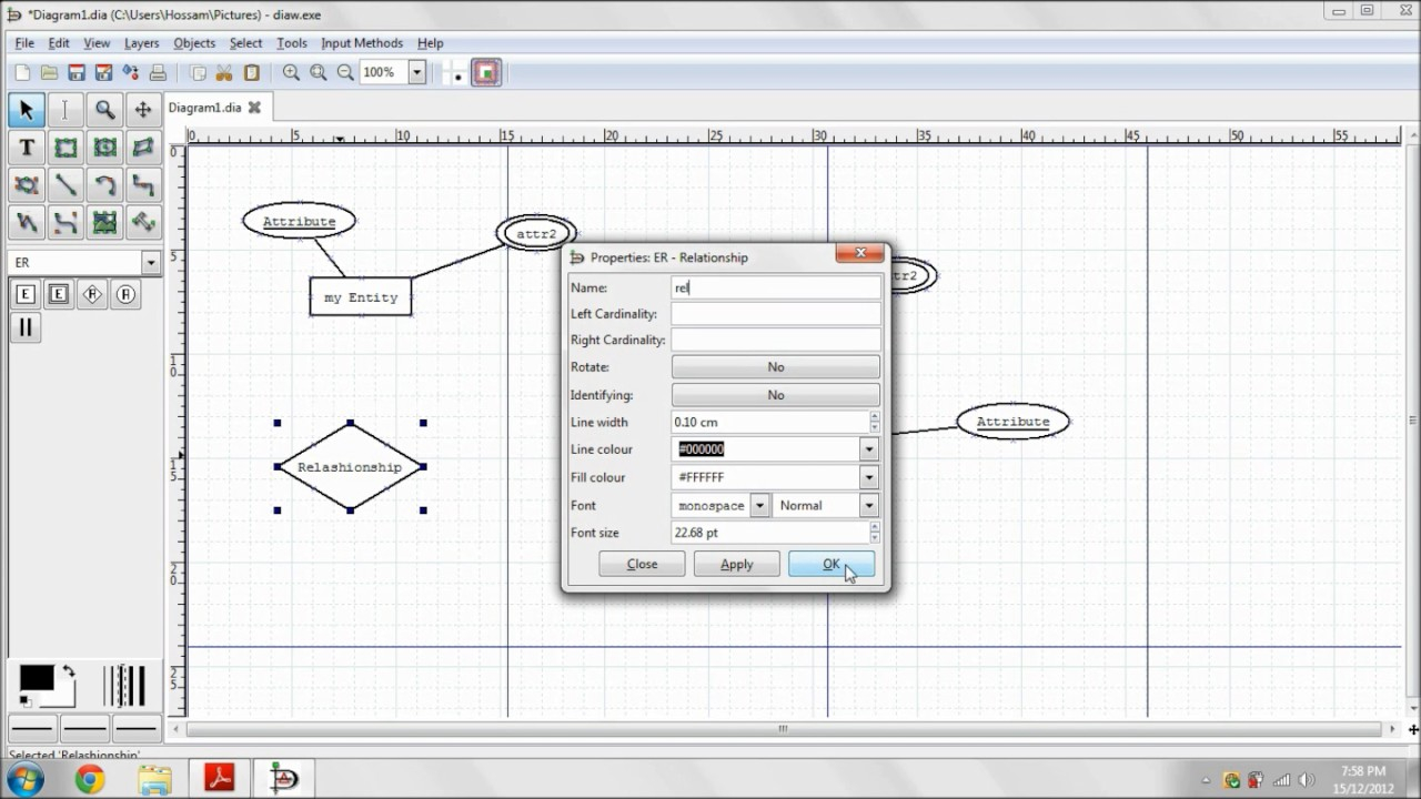 Entity Relationship Diagram Using Dia YouTube