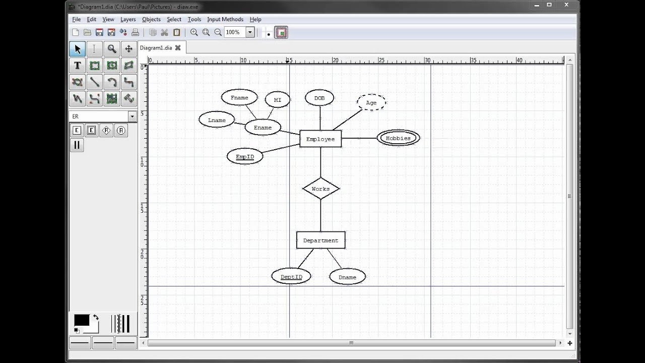 ER Diagrams In Dia Part 8 Illustrating Participation YouTube