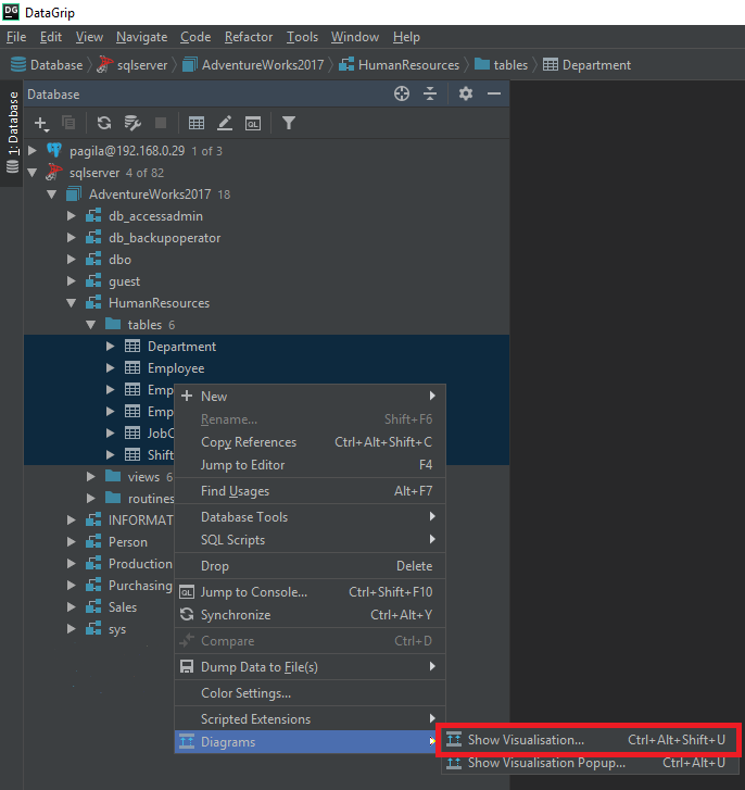 How To Create ER Diagram For Existing Database With DataGrip DataGrip 